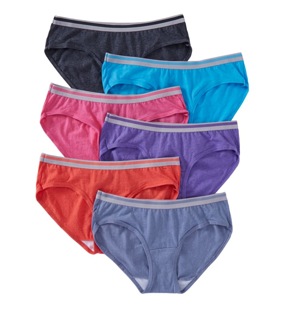 Heather Low Rise Hipster Panties 6 Pack Assorted 7