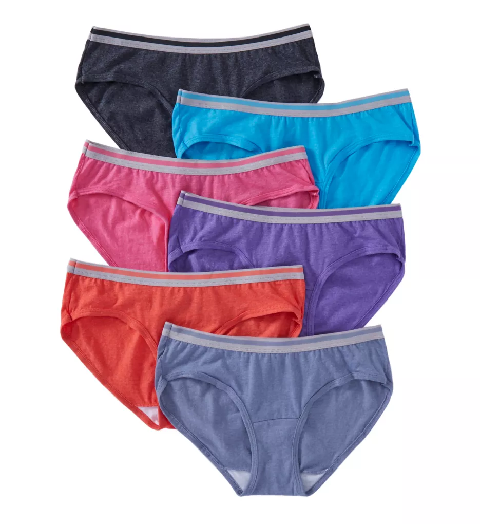 Heather Low Rise Hipster Panties - 6 Pack Assorted 5