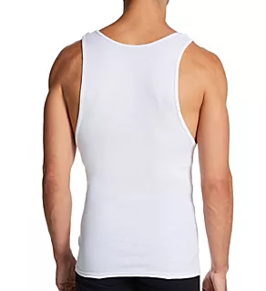 Big Man Cotton Ribbed A Tank - 6 Pack WHT 2XL
