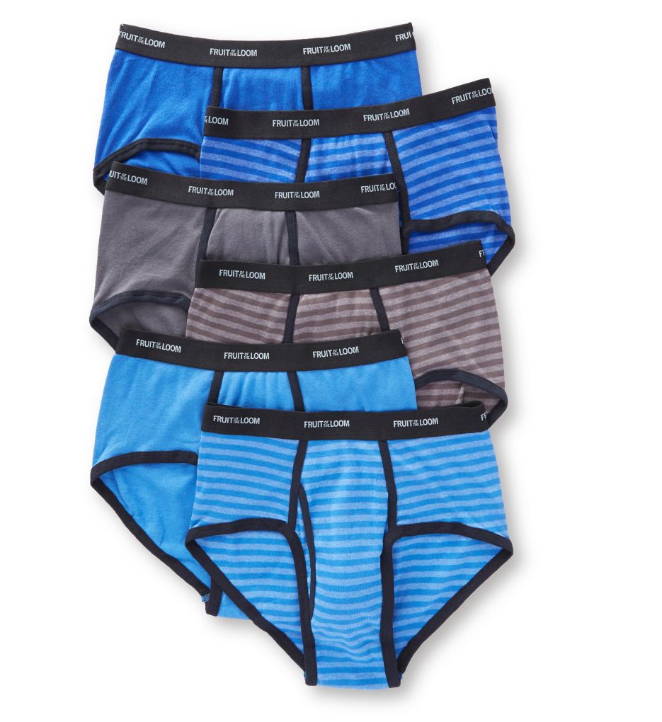 6 PK MEN'S BIKINI BRIEFS LOW RISE COTTON STRIPED COLORS UNDERWEAR