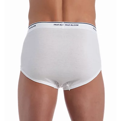 Extended Size Full Cut White Briefs - 6 Pack