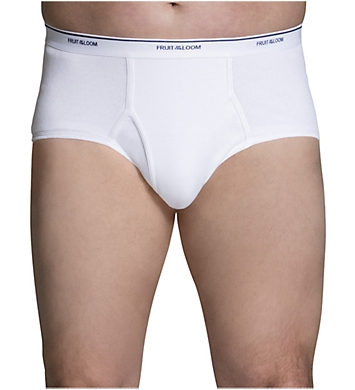 Fruit Of The Loom Extended Size Full Cut White Briefs - 6 Pack