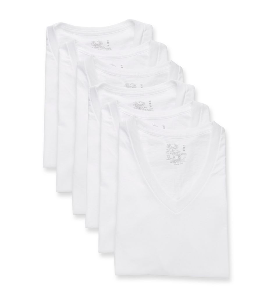 Stay Tucked Cotton V Neck T-Shirt - 6 Pack by Fruit Of The Loom