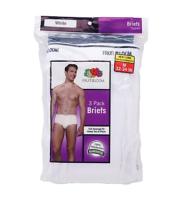 32-34 Classic Briefs Set Of Three 3 White "Fruit Of The Loom" Men's Size M