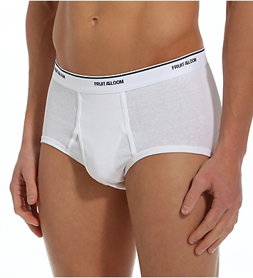 Fruit Of The Loom Mens Full Cut 100% Cotton White Briefs - 3 Pack