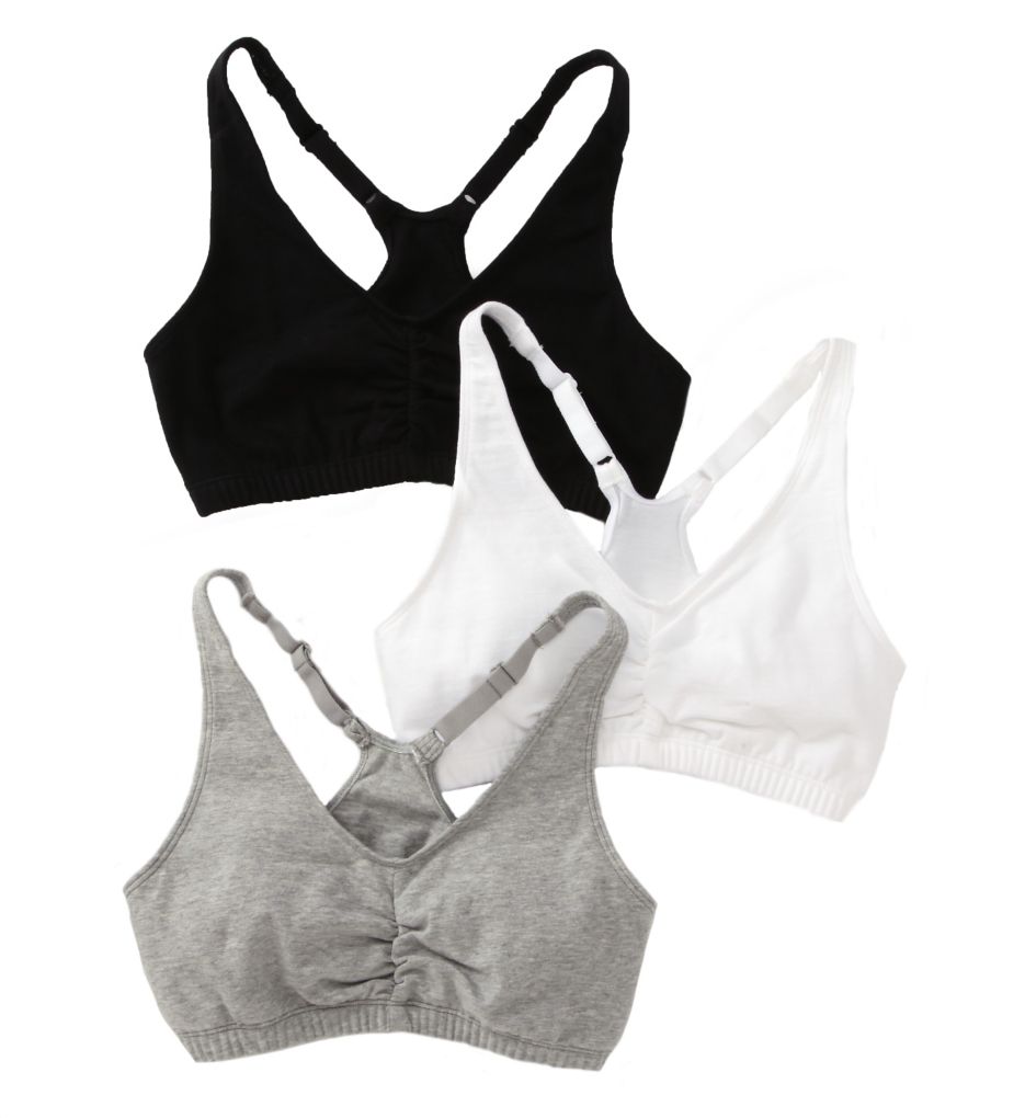 3 Pack Plunge Bras - Grey - 32D