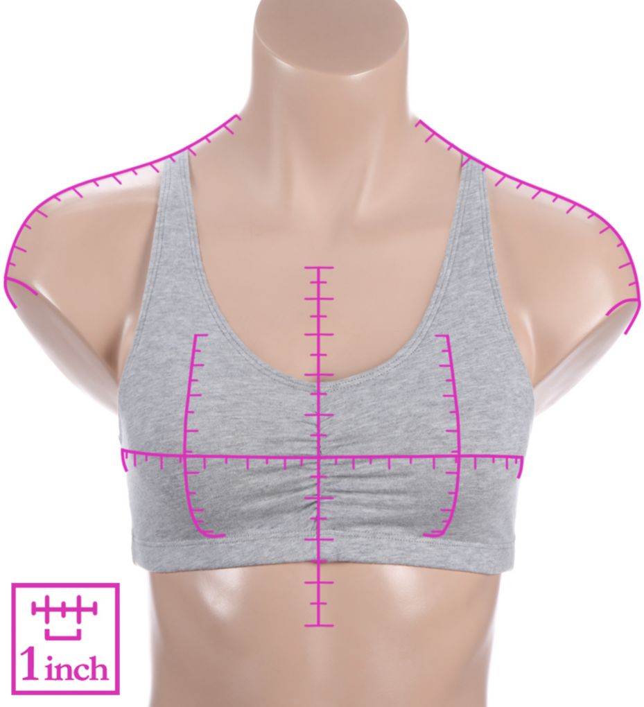 Shirred Front Racerback Sports Bra - 3 Pack