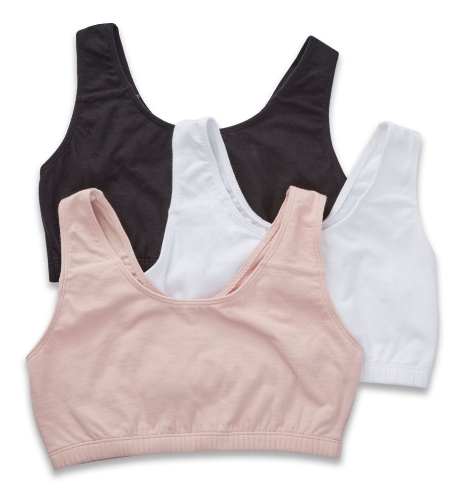 Fruit Of The Loom Women's Tank Style Sports Bra - 3 Pack in Beige | Plus Size 42 | HerRoom.com