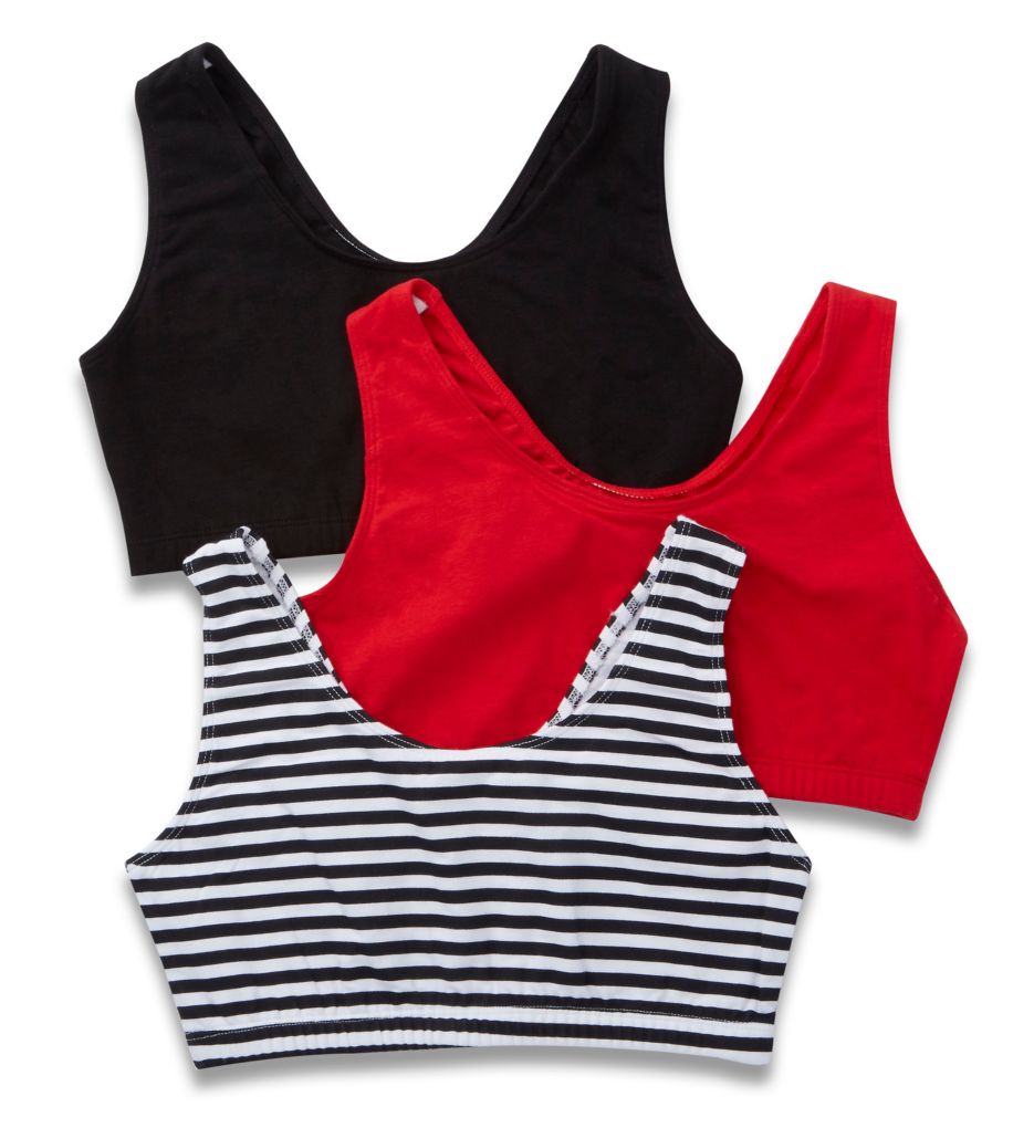 Fruit Of The Loom Women's Tank Style Sports Bra - 3 Pack in Red | Plus Size 38 | HerRoom.com