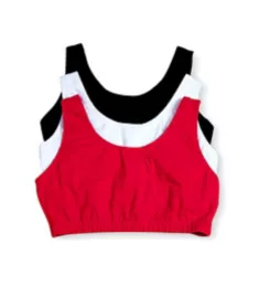 Tank Style Sports Bra - 3 Pack Red/White/Black 36