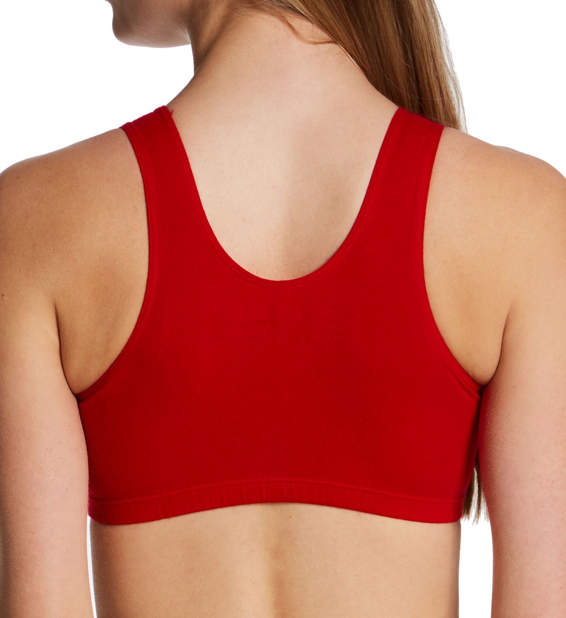 Fruit Of The Loom Tank Style Sports Bra - 3 Pack SkinnyStripeBlackRdHot 34  - Image 2