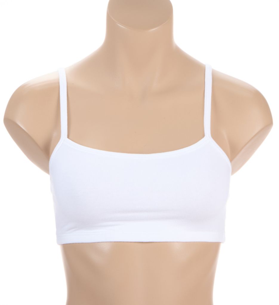 Fruit Of The Loom Spaghetti Strap Short Bra - 3 Pack Grey/White/Blue 32  - Image 1