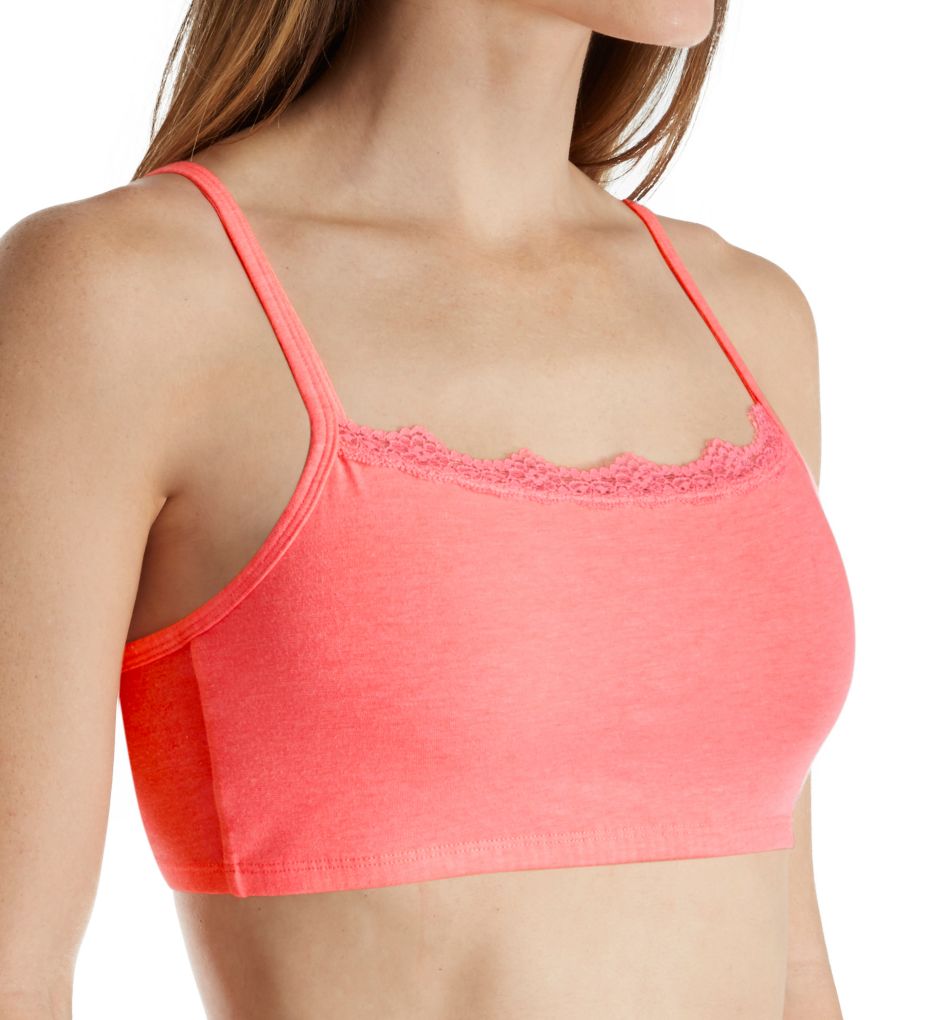 Spaghetti Strap Lace Trim Short Bra - 3 Pack-gs