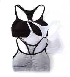 Spaghetti Strap Bra - 3 Pack Grey/White/Black 32