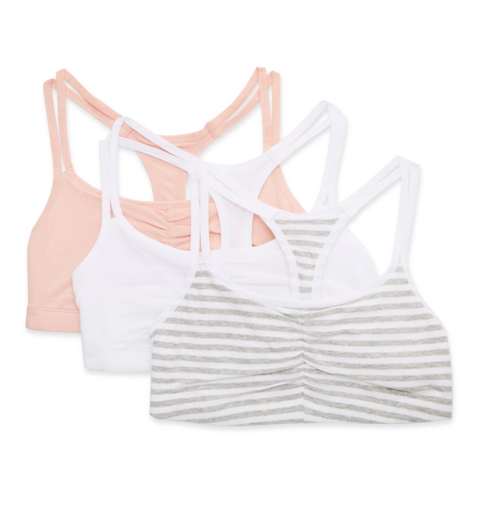 Fruit Of The Loom Girls' Spaghetti Strap Sports Bra 3-pack Grey