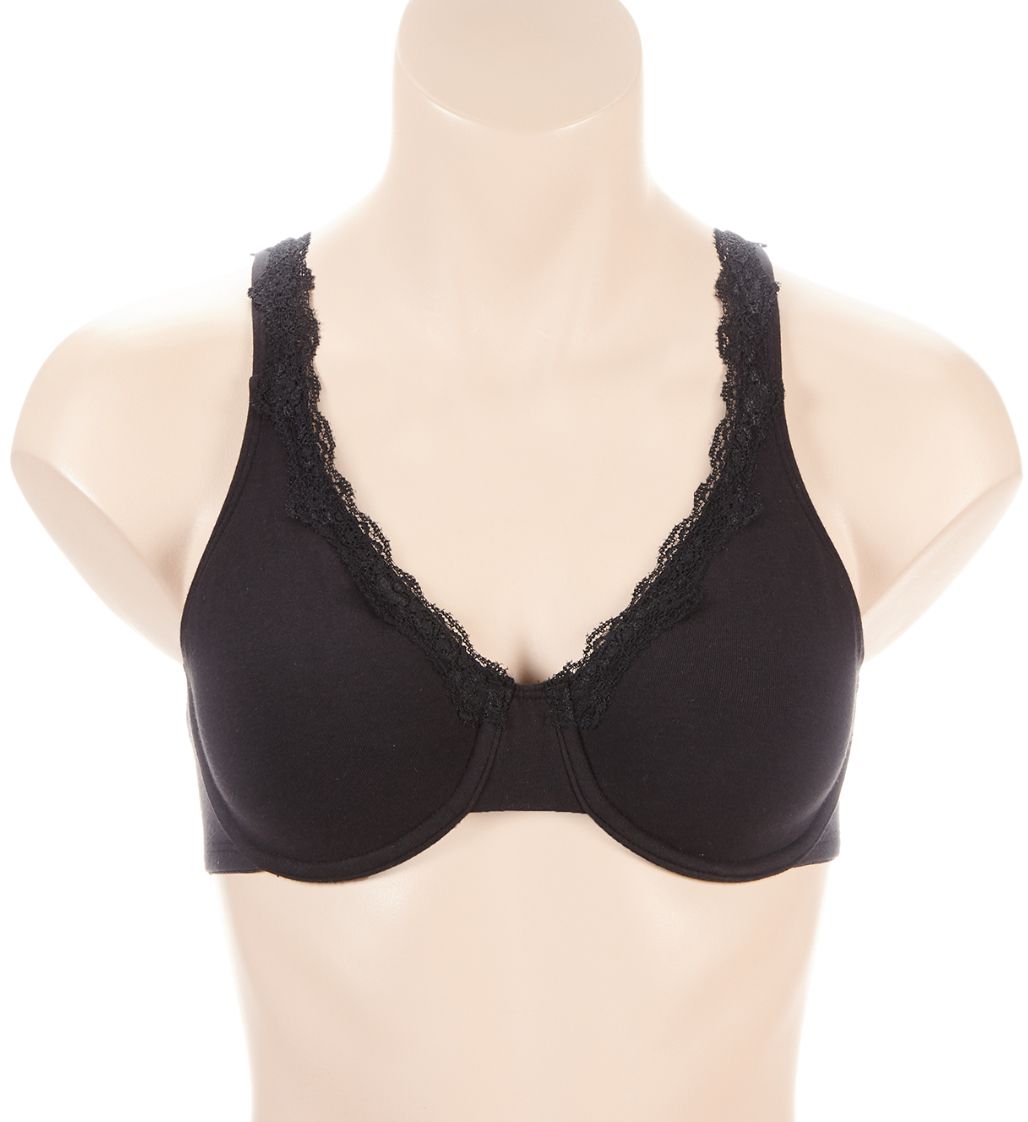 Fruit Of The Loom Extreme Comfort Bra Black W/ Black Lace 40C  - Image 1