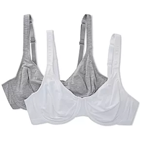 Extreme Comfort Bra - 2 Pack White/heather grey 34C