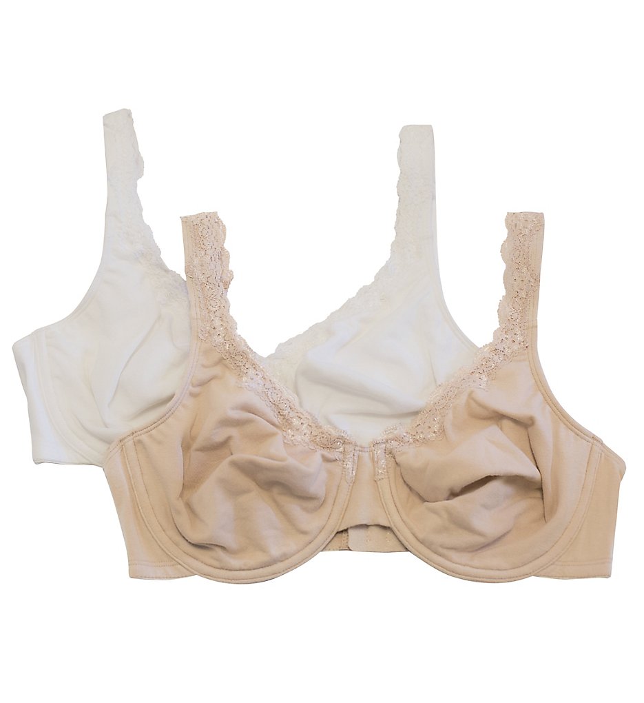 Fruit Of The Loom >> Fruit Of The Loom 9292PR Extreme Comfort Bra - 2 Pack (White/Sand 42D)