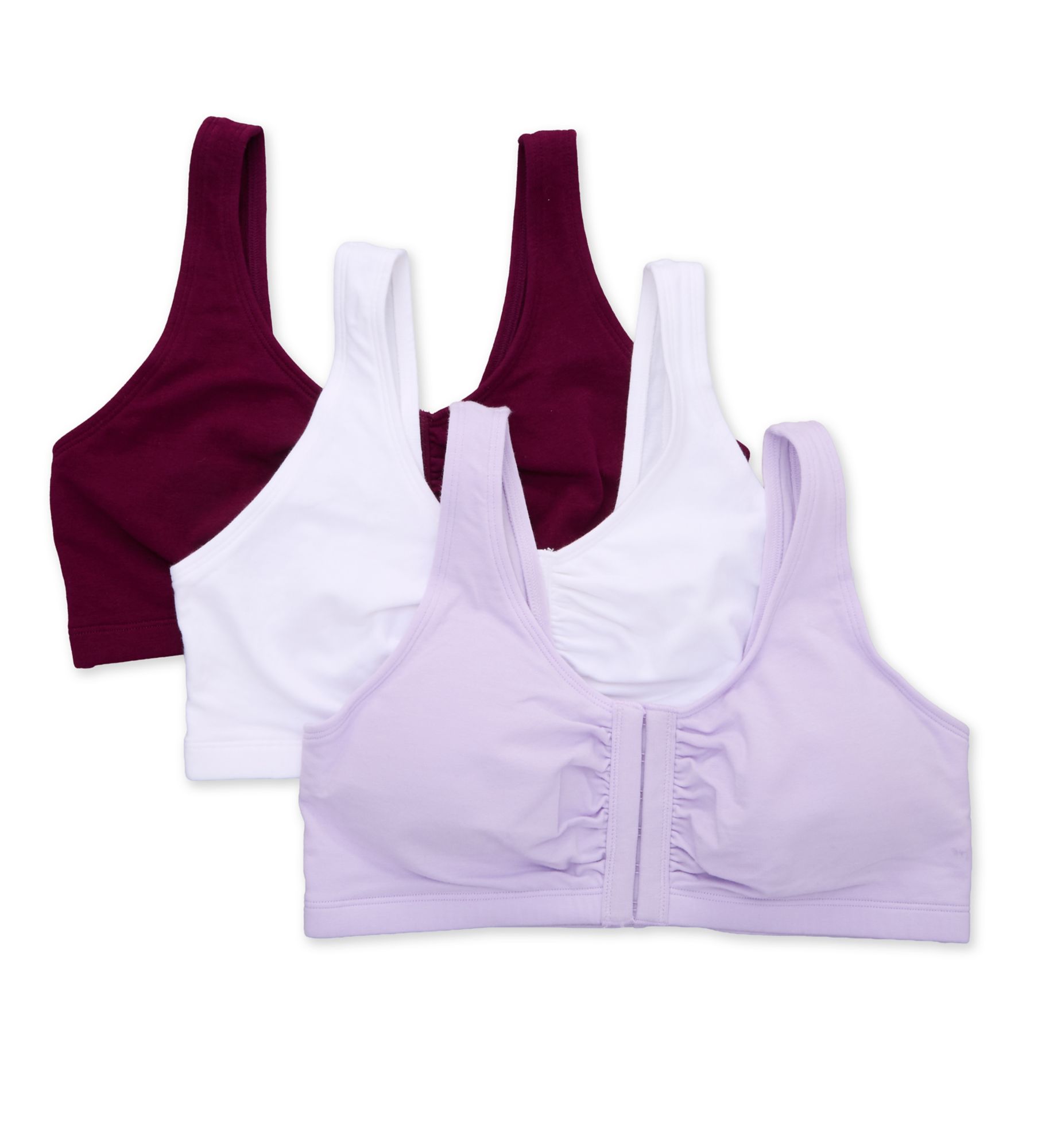 Fruit Of The Loom Women's Built-up Sports Bra - 3 Pack in Lilac/White/Purple | Size: 42 | HerRoom.com