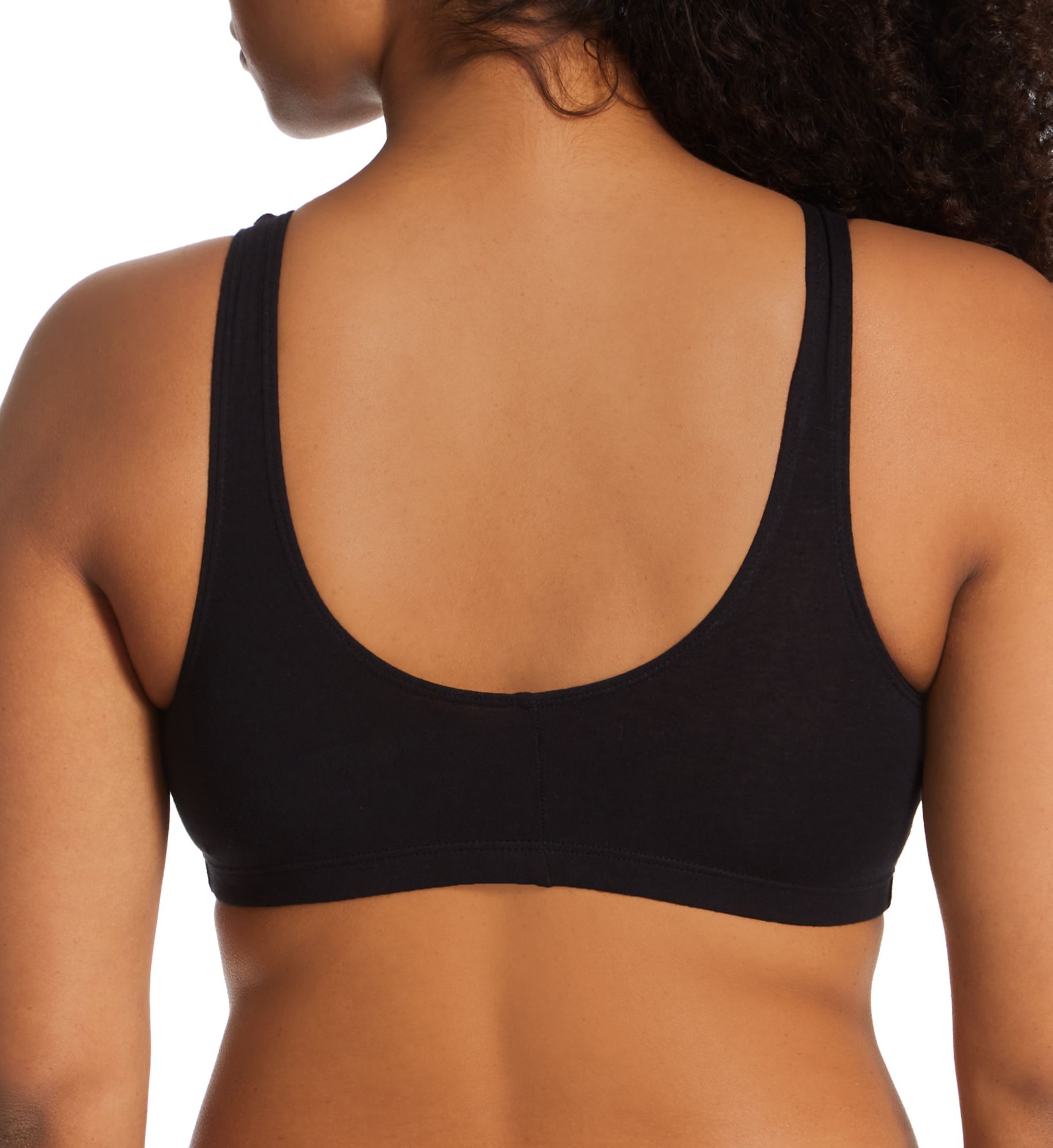 Fruit Of The Loom Comfort Cotton Blend Front Close Sports Bra 2 Pack BLACK HUE/HEATHER GREY 40  - Image 2