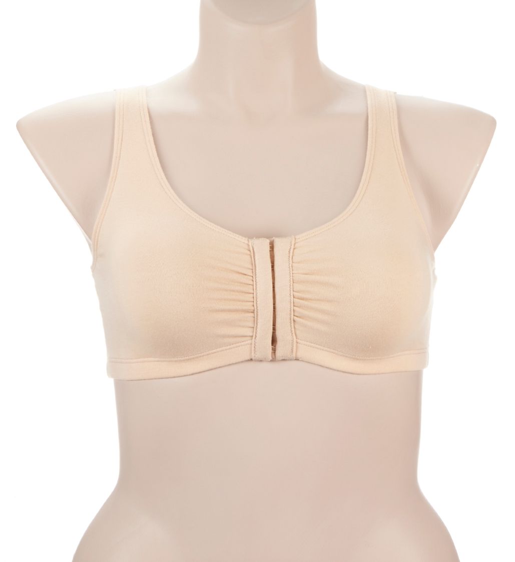 Fruit Of The Loom Comfort Cotton Blend Front Close Sports Bra 2 Pack BLACK/SAND 36  - Image 1