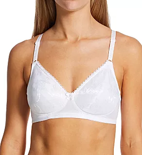 Casual Essentials Lined Jacquard Wire-Free Bra White 34B