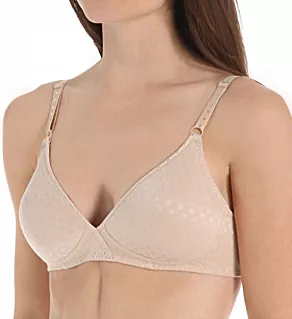 Jacquard Lightly Padded Wirefree Bra Sand 34A