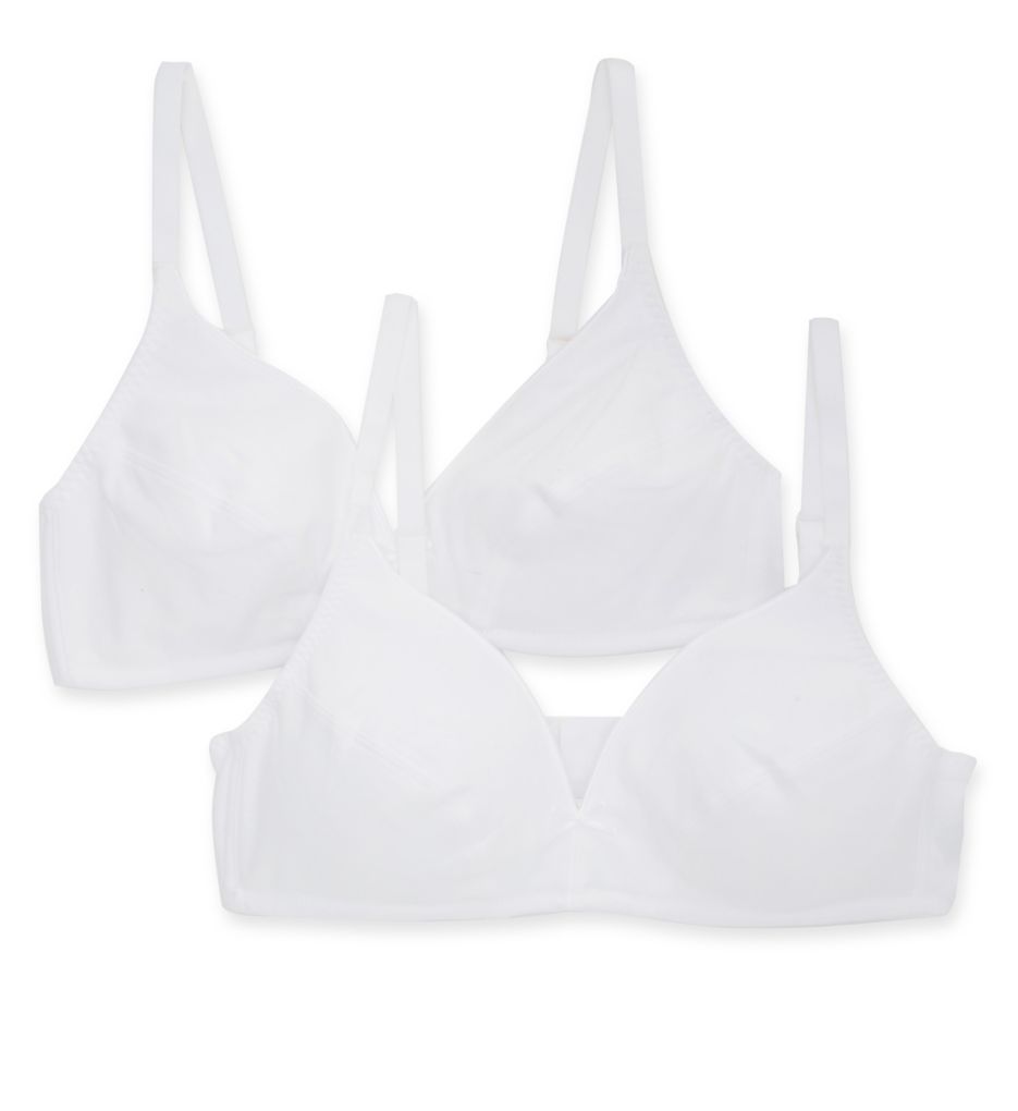 Hanes 100% Cotton Lined Wirefree bra 2 Pack