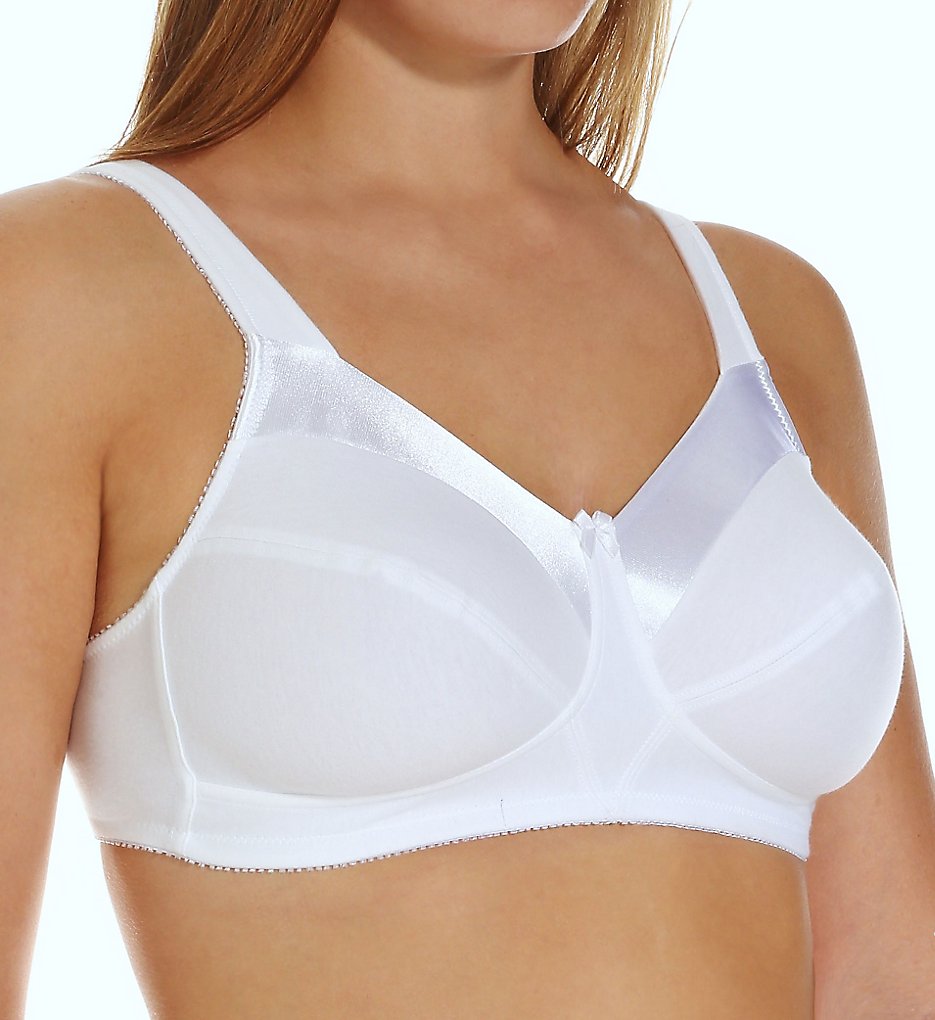 Fruit Of The Loom - Fruit Of The Loom 96715 Full Coverage Satin Trim Wirefee Bra (White 44D)