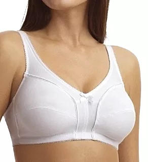 Seamed Wirefree Bra White 40D