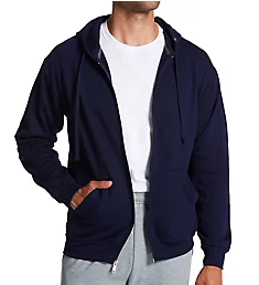 Eversoft Full Zip Fleece Hoodie Sweatshirt Navy L