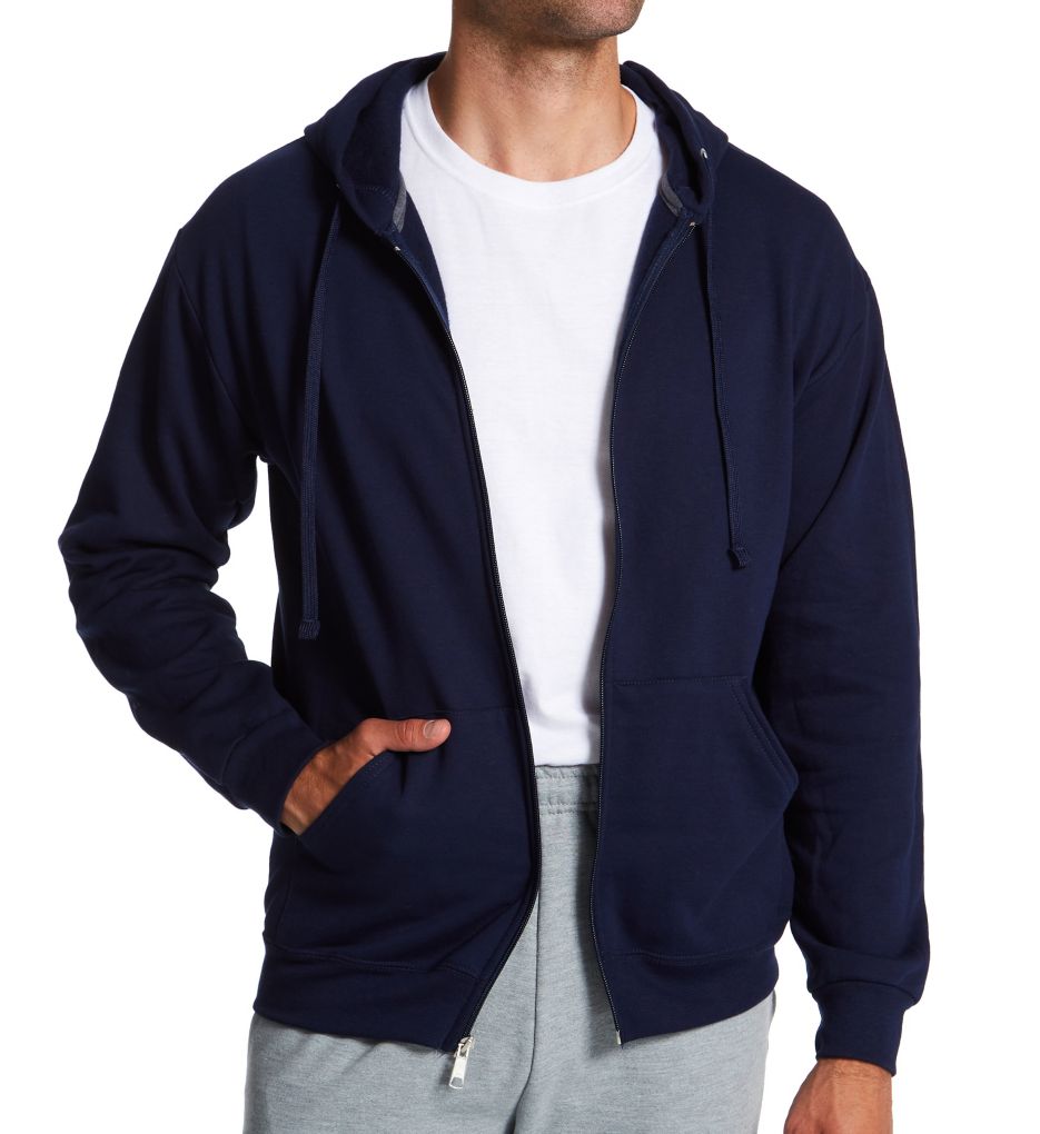 Image of Fruit Of The Loom Big Man Eversoft Full Zip Fleece Hoodie Sweatshirt