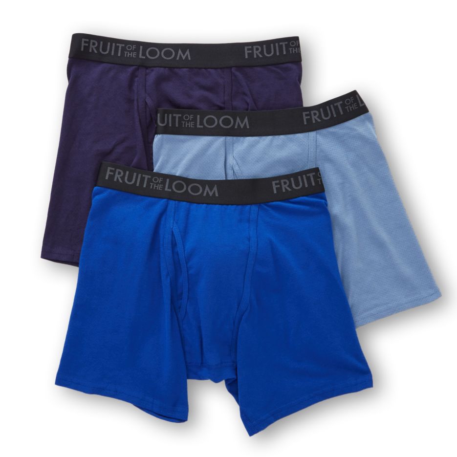 Breathable Assorted Boxer Briefs - 3 Pack by Fruit Of The Loom