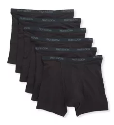 Big Man Black Cotton Stretch Boxer Brief - 6 Pack