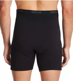 Big Man Black Cotton Stretch Boxer Brief - 6 Pack