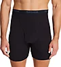 Fruit Of The Loom Big Man Black Cotton Stretch Boxer Brief - 6 Pack CSM6BMB - Image 1