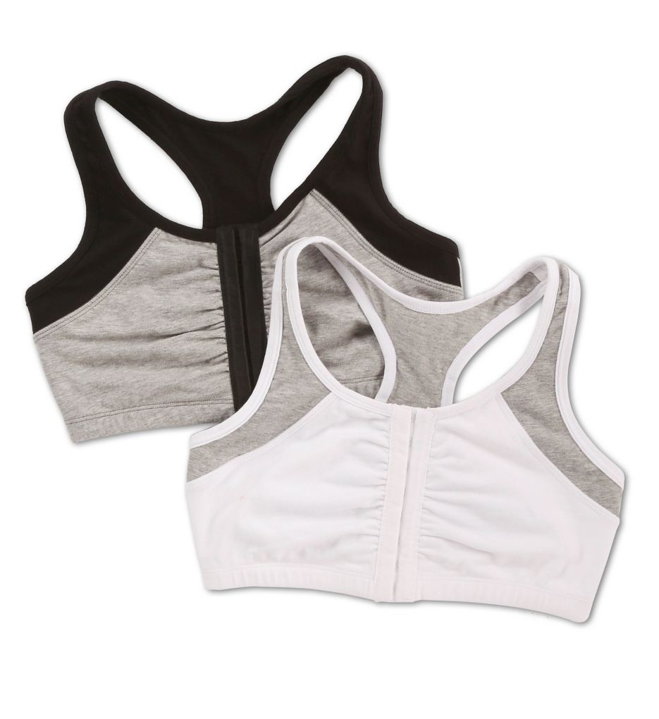 Size 30: Fruit of the Loom 6pr Grey/Black/White Sports Bra NEW w/ Tags