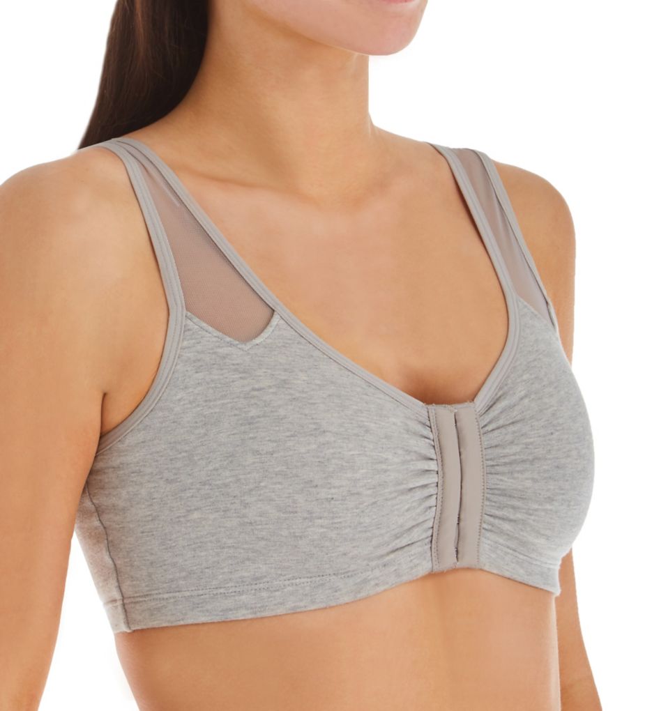 Fruit Of The Loom Women's Front Close Racerback Sport Bra, 2-pack White  With Grey/black With Grey 38 : Target