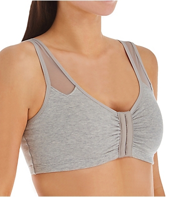 Fruit Of The Loom Comfort Cotton Blend Front Close Sports Bra