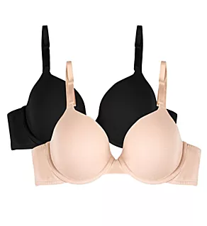 Lightly Lined T-Shirt Bra - 2 Pack Sand/Black Hue 38C