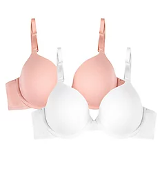 Lightly Lined T-Shirt Bra - 2 Pack White/Blushing rose 34A