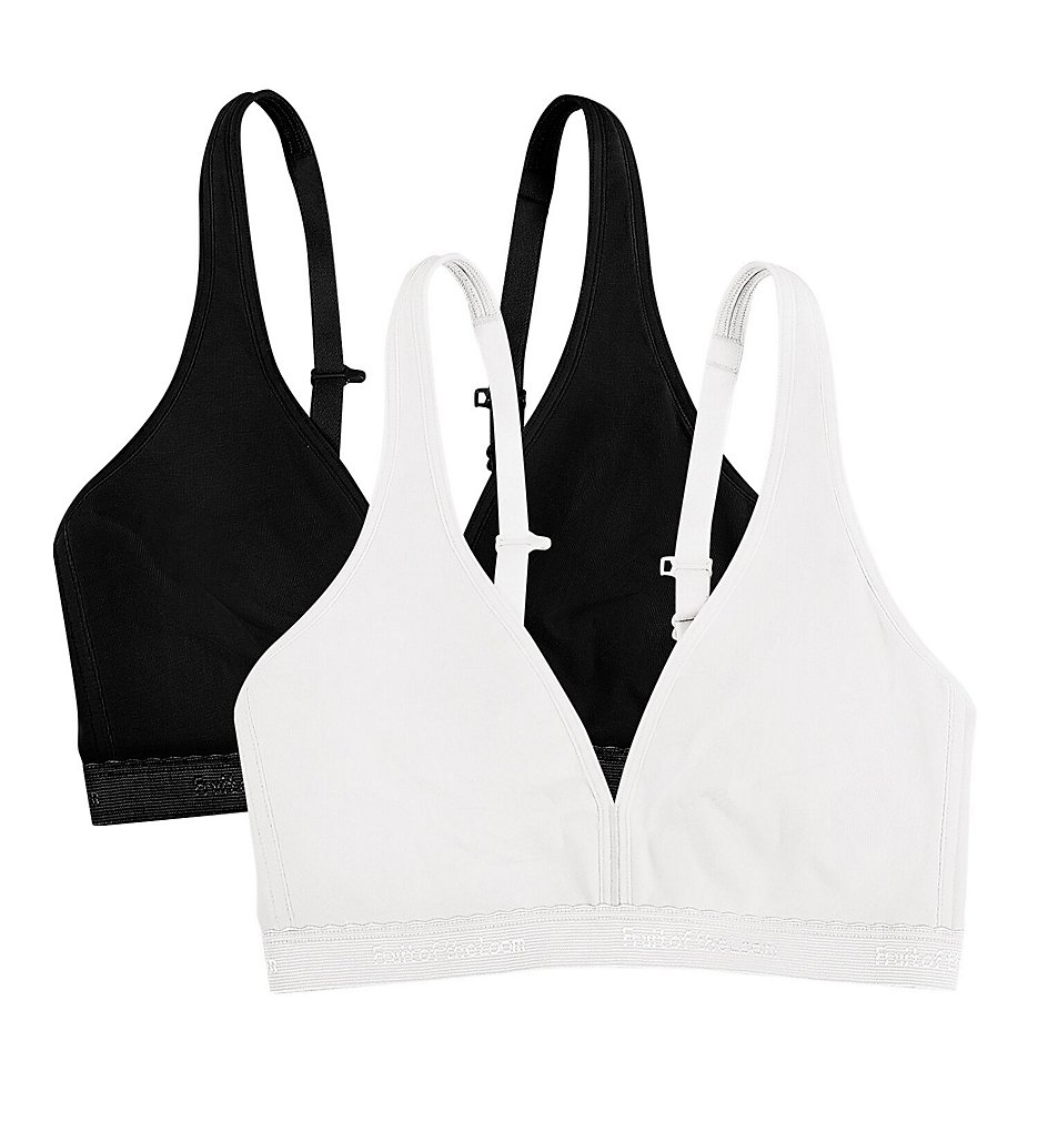 Lightly Lined Wirefree Bra - 2 Pack Black/White 34C by Fruit Of The Loom