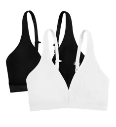 Lightly Lined Wirefree Bra - 2 Pack Black/White 34DDD