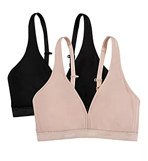Lightly Lined Wirefree Bra - 2 Pack Sand/Black Hue 38DDD