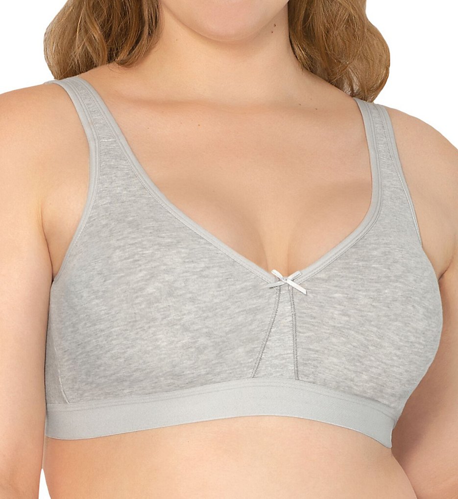 Fruit Of The Loom >> Fruit Of The Loom FT811 Beyond Soft Wireless Plus Size Cotton Bra (Heather Grey 46D)