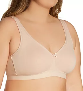 Beyond Soft Wireless Plus Size Cotton Bra Sand 38DD