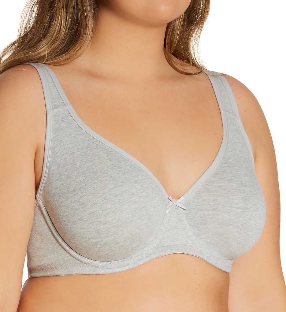 Fruit Of The Loom : Fruit Of The Loom FT813 Beyond Soft Cotton Unlined Underwire Bra (Heather Grey 38DD)