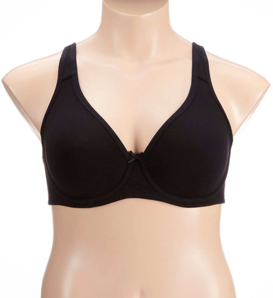 Fruit of the Loom Plus Size Beyond Soft Unlined Underwire Cotton Bra 2 Pack  Black Hue/Sand 40DD