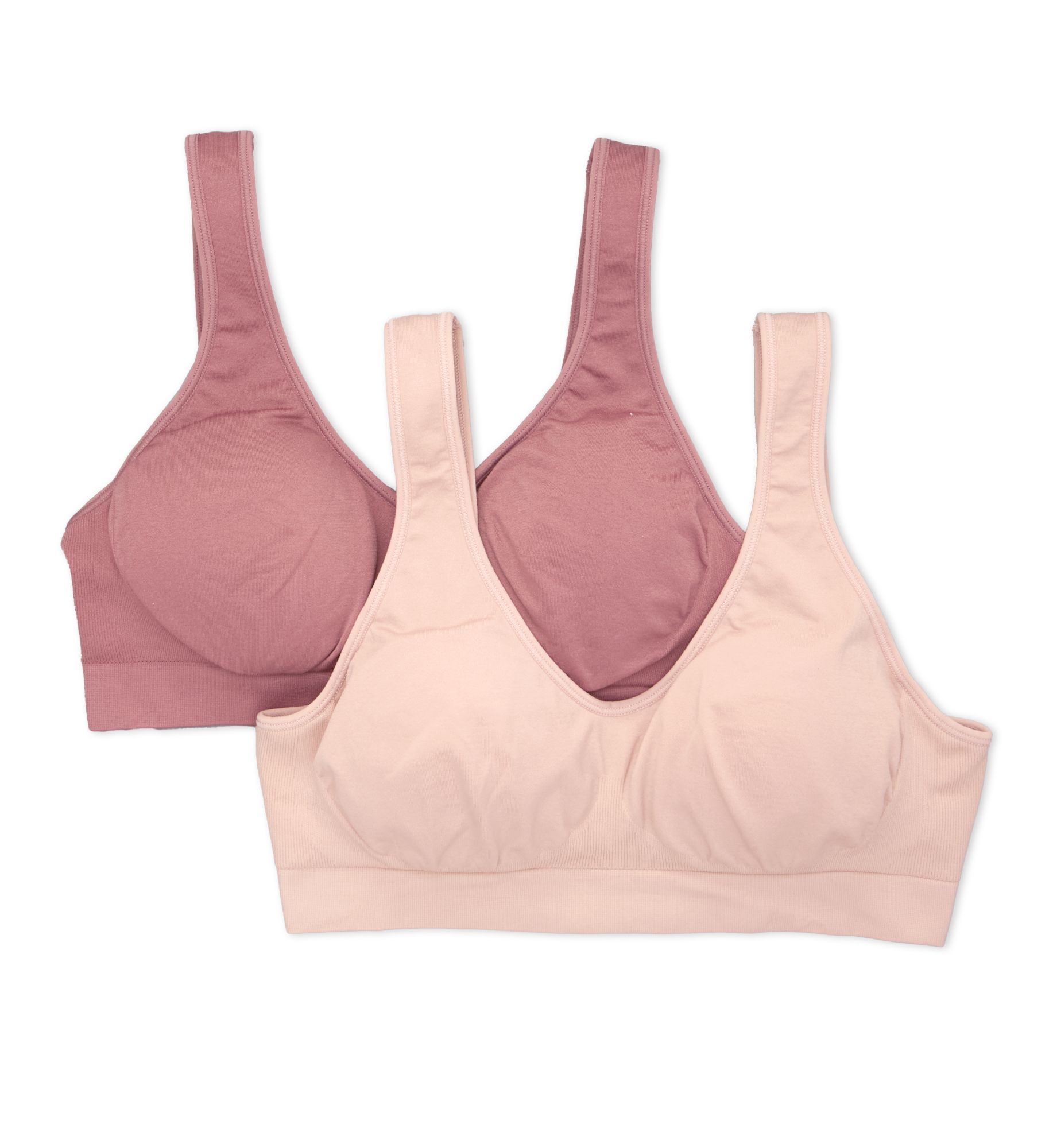 Fruit Of The Loom Women's Fresh Built Up Seamless Bra - 2 Pack in Rose Shadow/ Plum | Size: 3X | HerRoom.com