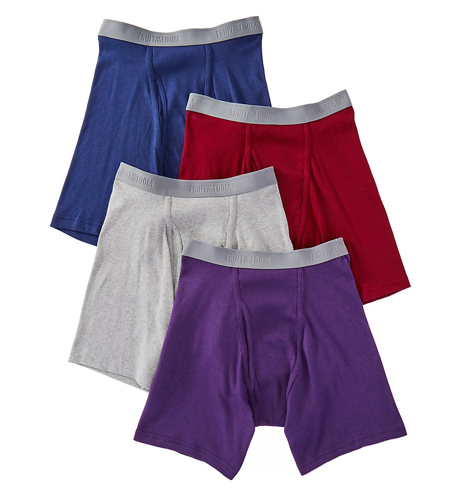 Fruit Of The Loom JC4BB7C Premium Cotton Assorted Boxer Briefs - 4 Pack (Assorted)
